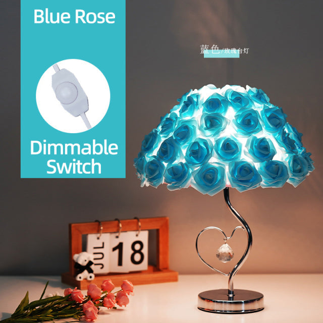 Avelena | Rose Blüten Nachttischlampe