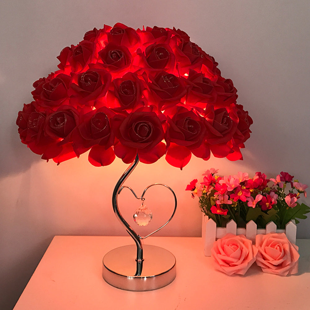 Avelena | Rose Blüten Nachttischlampe
