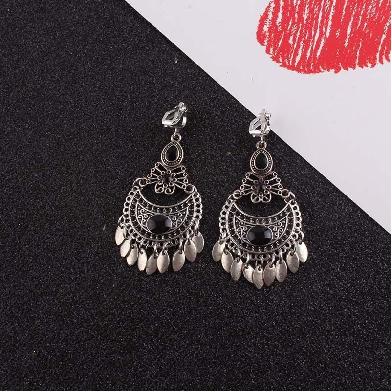 Avelena | 5 Farben Quaste Vintage Clip Ohrringe ohne Piercing