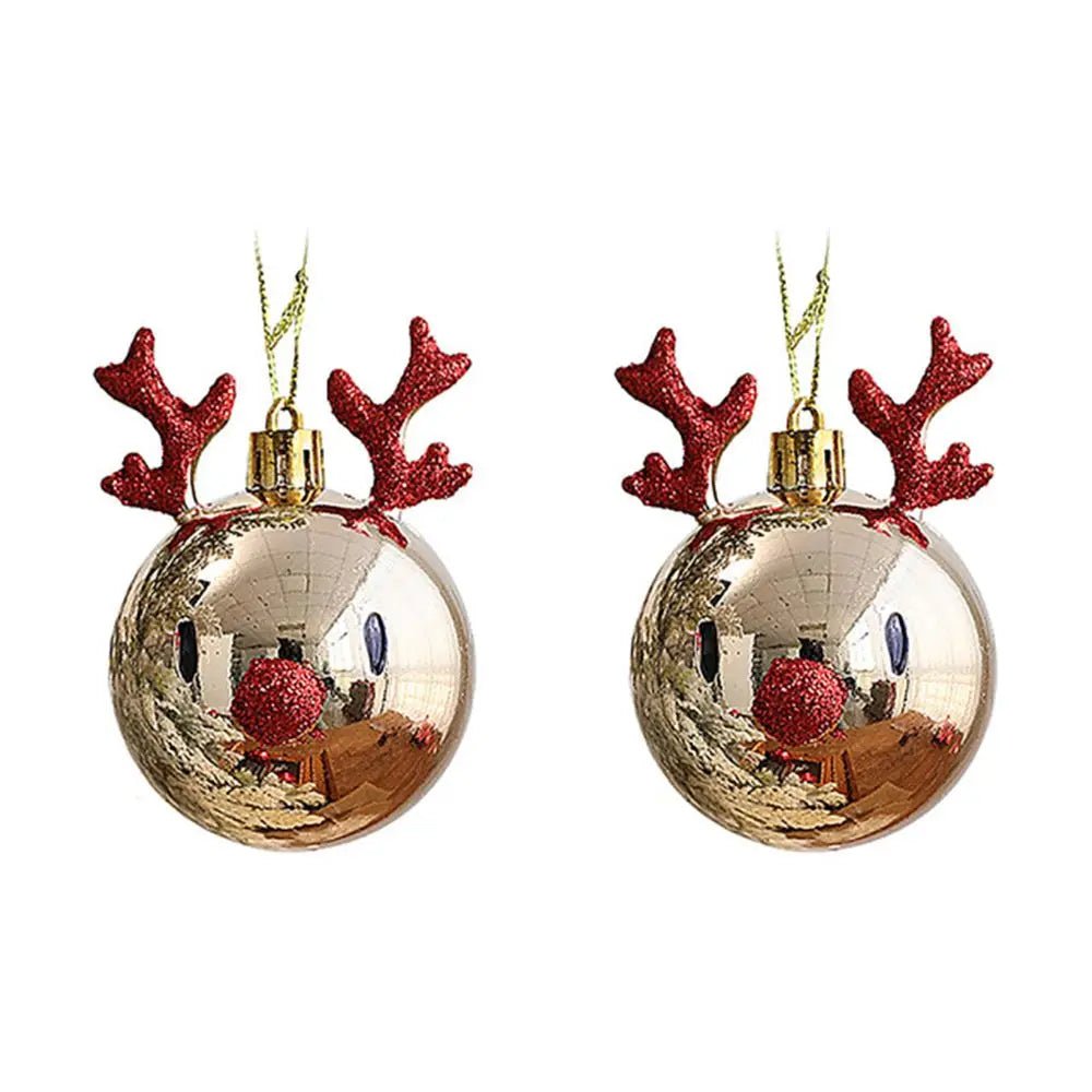 Avelena | Rote Weihnachtsbaumkugeln mit charmantem Elchmotiv – Festliche Baumanhänger für Weihnachtszauber