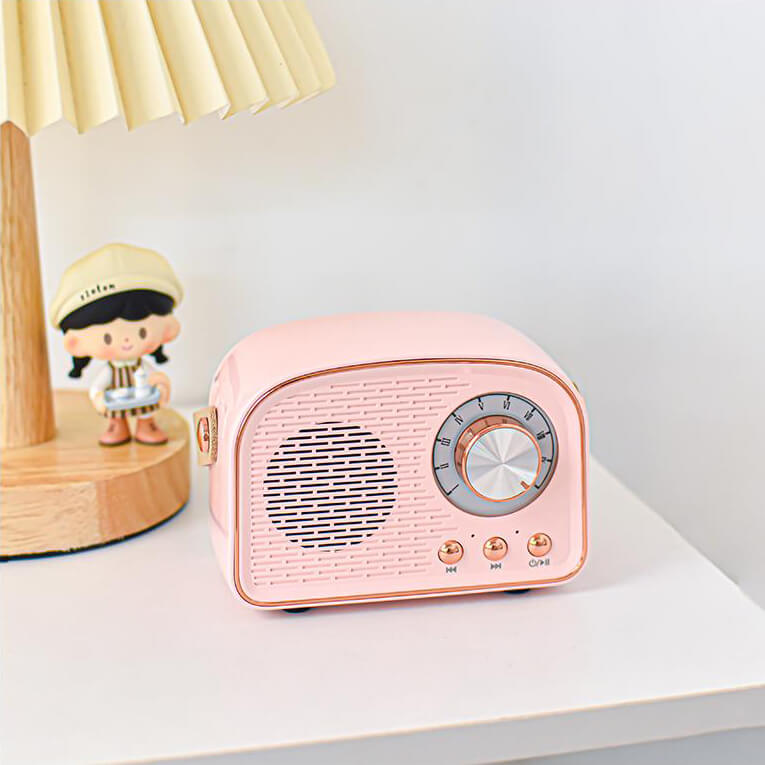 Avelena | Retro Runde Radio Bluetooth Lautsprecher | Kabellos | Tragbar | Stilvoller Sound für Zuhause & unterwegs