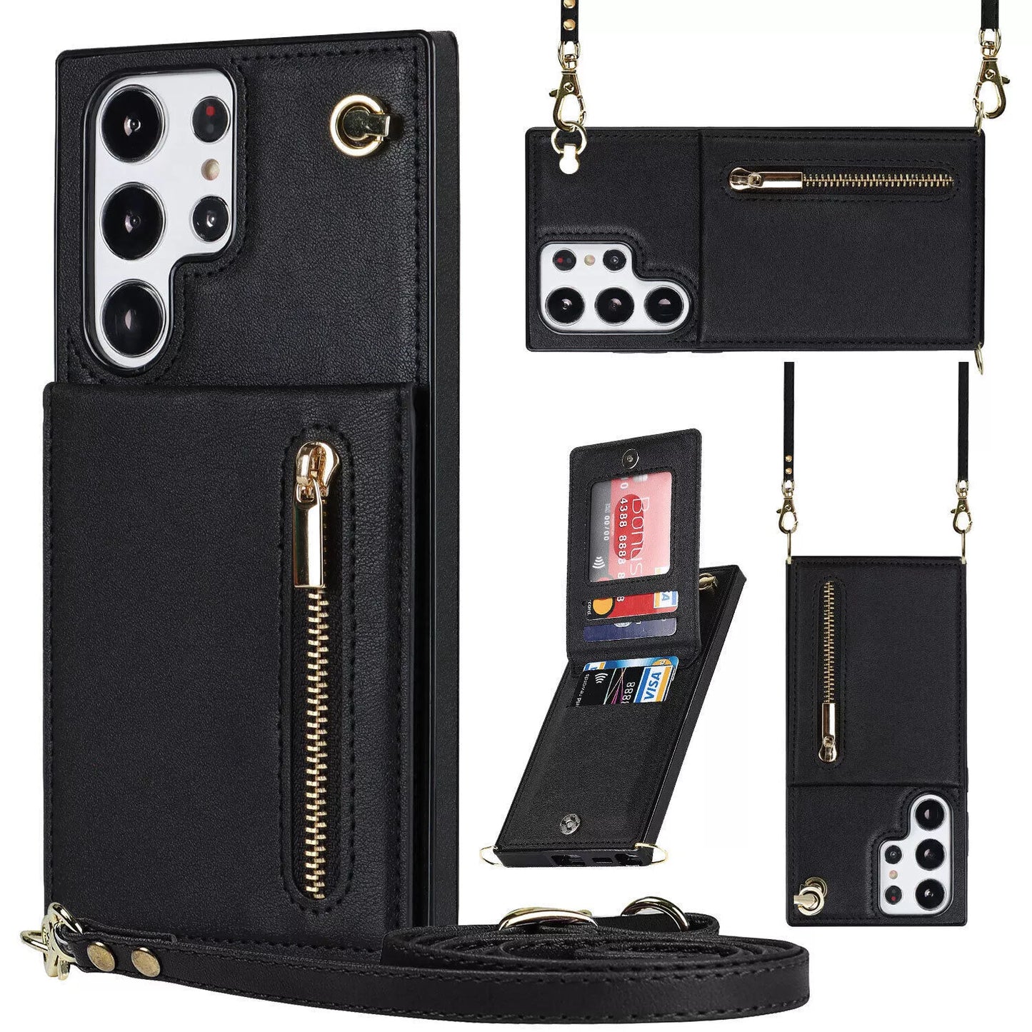 Avelena | 3in1 Handyhülle mit Karten und Münzfach Umhänge Tasche