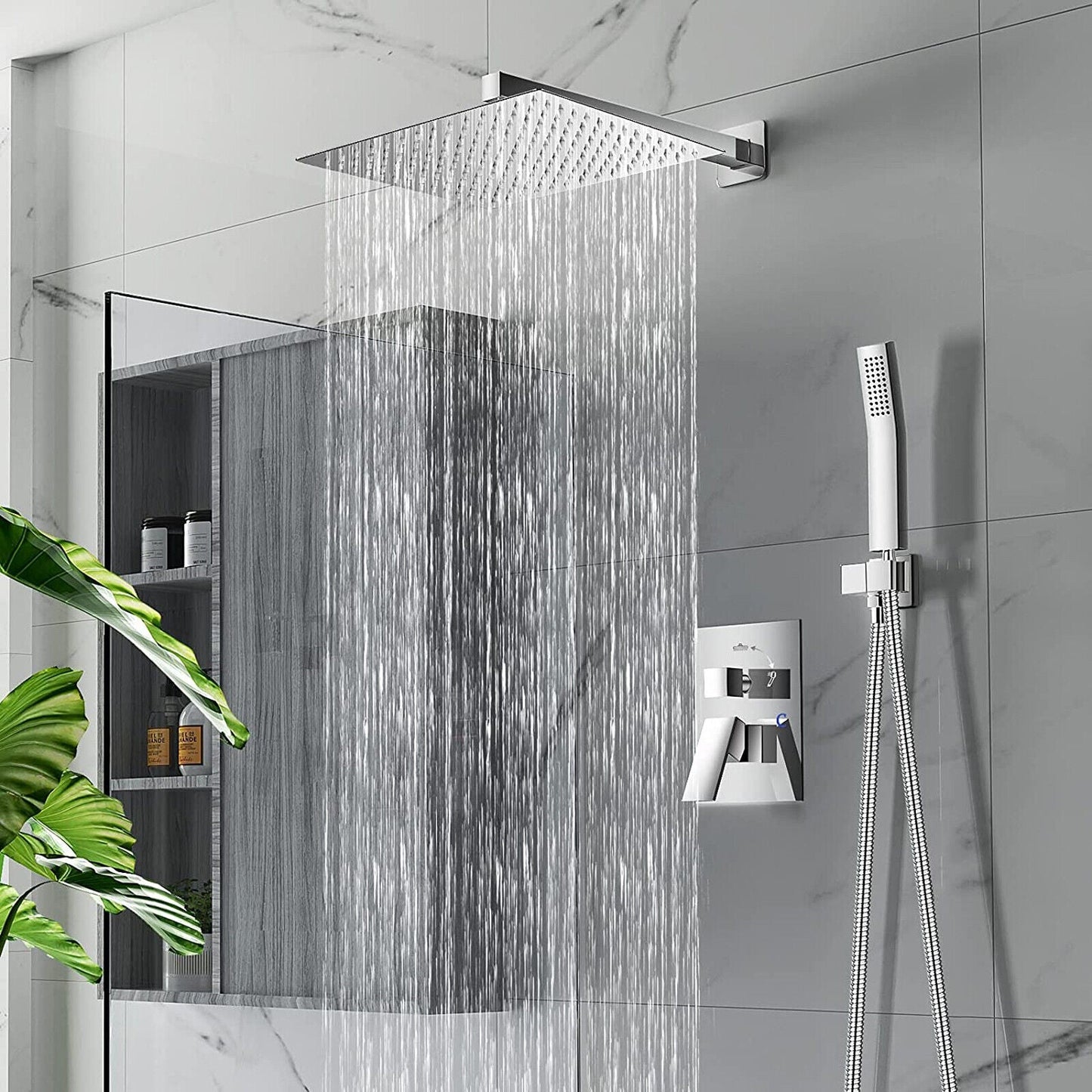 Avelena | RainSpa Wandmontierte Regenfall-Ultraschmaldusche | Luxuriöser Komfort | Modernes Design