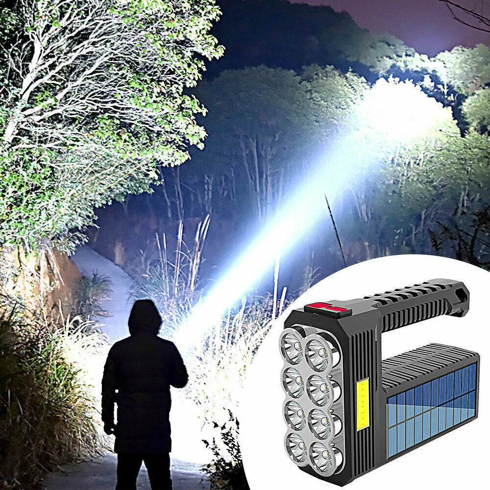Avelena | Solar LED Taschenlampe – Wasserdichter, leistungsstarker Handstrahler mit Lithium-Batterie