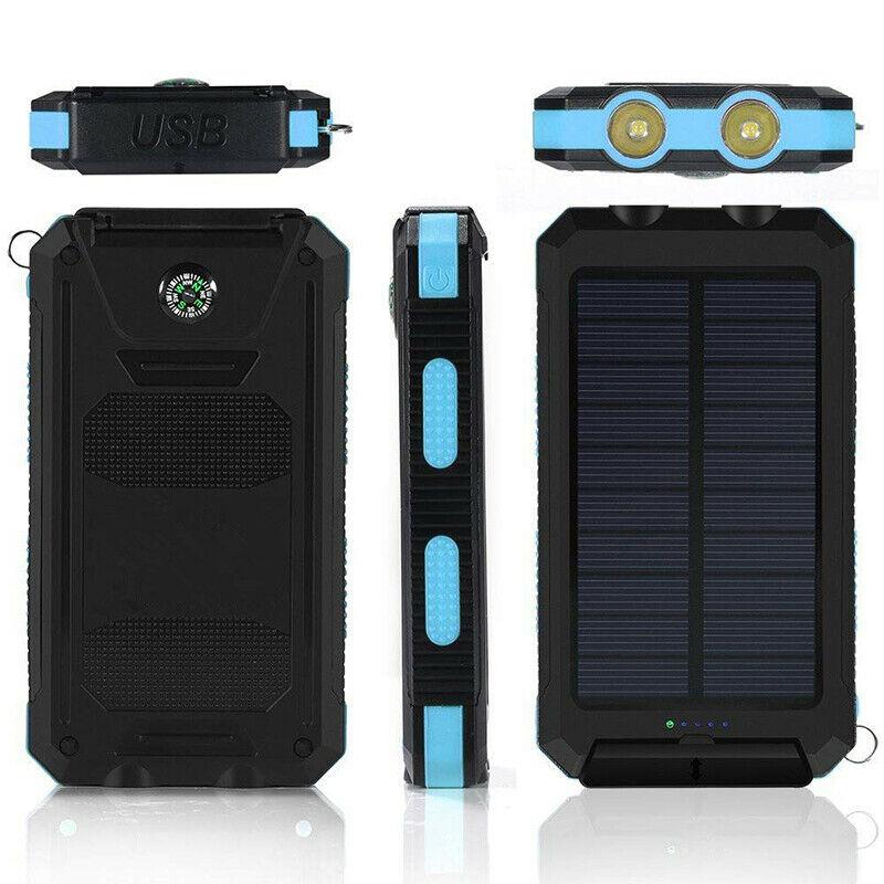 Avelena | 2x 500000mAh Solar Ladegerät Wasserdicht Power Bank Extern