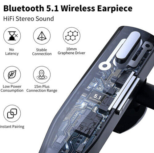 Avelena | Trucker Dual Mic Drahtloses Bluetooth 5.1 Noise Cancelling Headset/Ohrenhörer