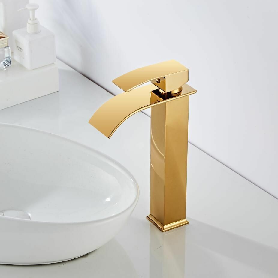 Avelena | Waschtischarmatur Wasserfallarmatur Messing Waschtischarmatur Mischbatterie