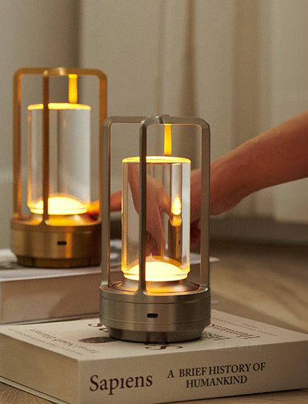 Avelena | Warme LED kabellose Tischlampe – Batteriebetriebener nordischer Design - LED mit Touch-Steuerung, geeignet für Schlafzimmer, Zuhause, Außenbereich - Ideal Nachtlicht
