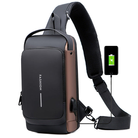 Avelena | USB-Lade-Sport-Schultertasche mit Diebstahlschutz