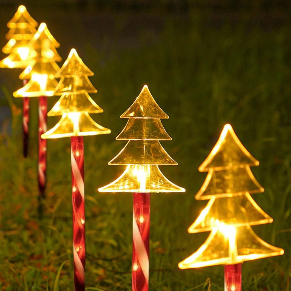 Avelena | Solar Schneeflocke Weihnachtsbaum Gartenlichter – 5 Stück. Wasserdichte LED Stecklichter für magische Außendekoration zu Weihnachten und Ganzjahresbeleuchtung des Rasens
