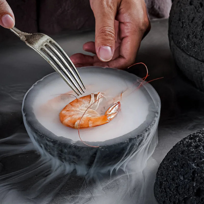 Avelena | Sonder Lava Stein Planet Sashimi Meeresfrüchte Trockeneis Servierteller