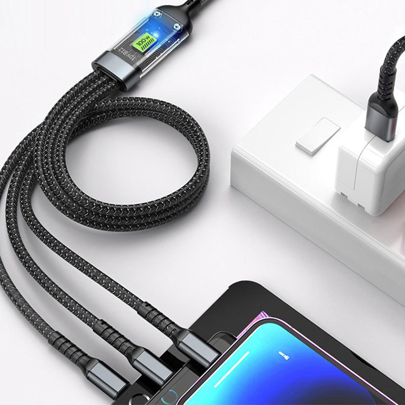 Avelena | Transparent leuchtendes 3-in-1 superschnelles Ladekabel