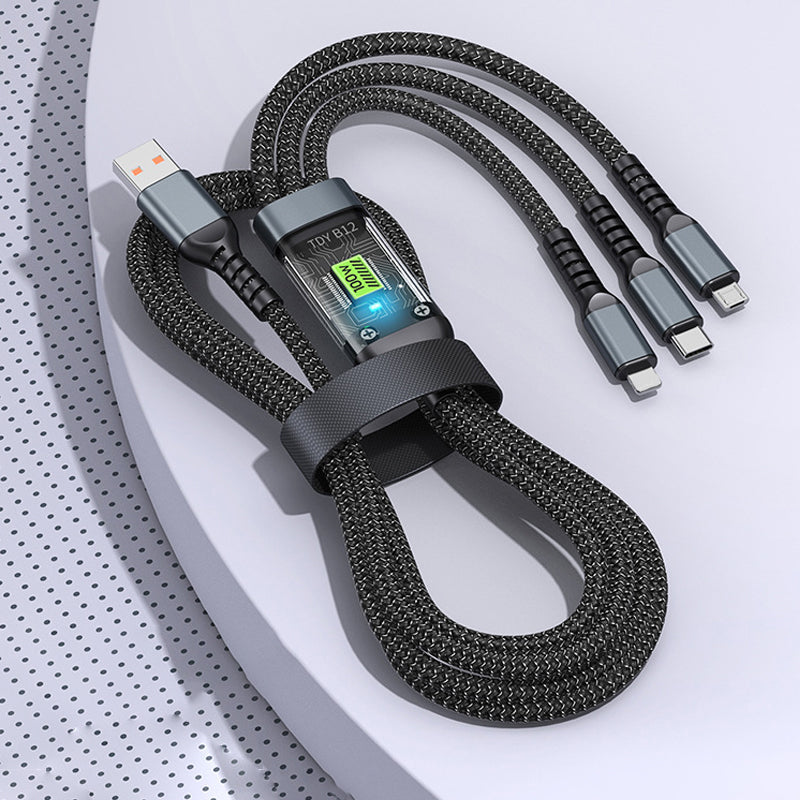 Avelena | Transparent leuchtendes 3-in-1 superschnelles Ladekabel