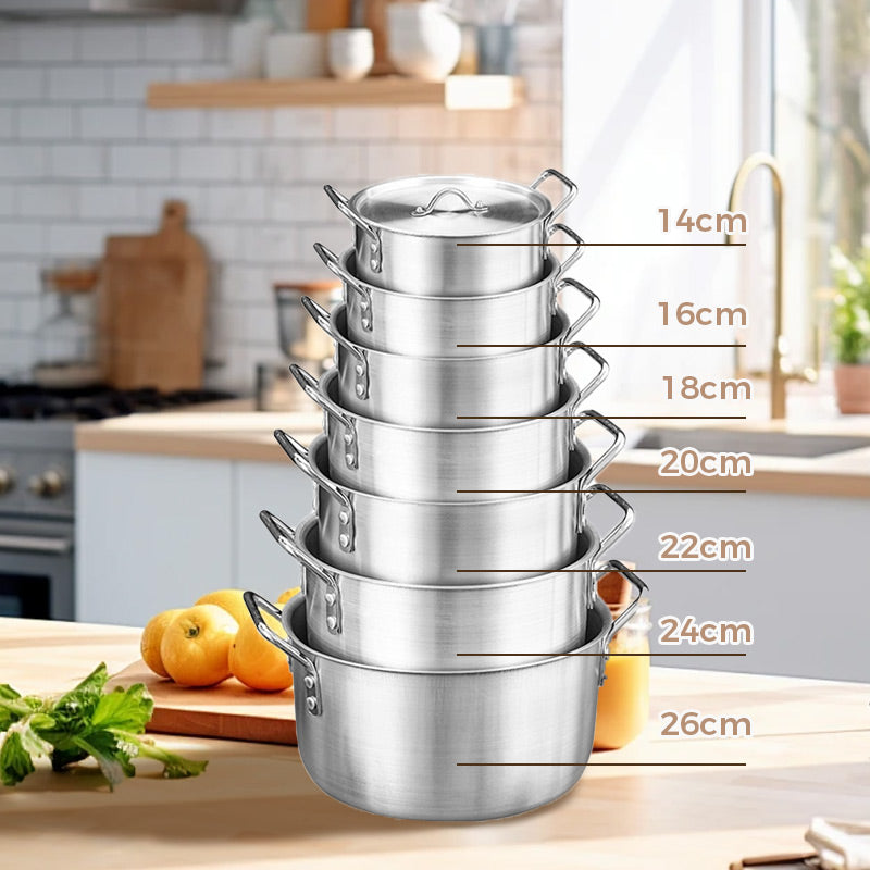 Avelena | Aluminium Kochgeschirr Suppentopf 7-teiliges Set