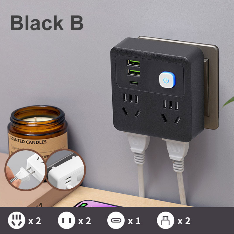Avelena | 2er-Pack multifunktioneller Steckdosenadapter mit Nachtlicht