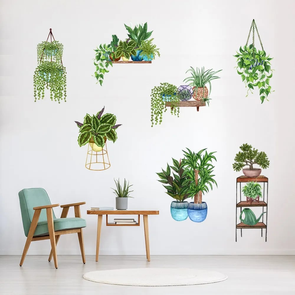 Avelena | 🌵3D Wandaufkleber mit grüner Pflanze
