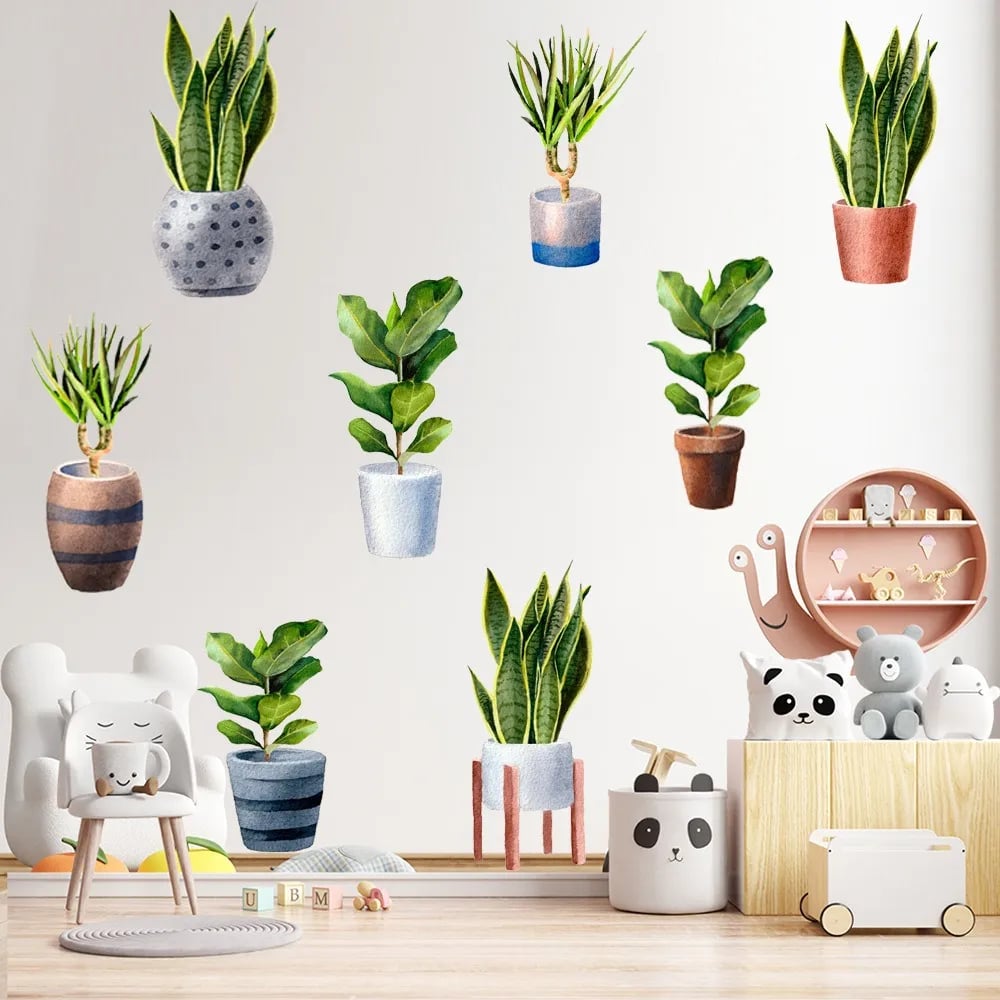 Avelena | 🌵3D Wandaufkleber mit grüner Pflanze