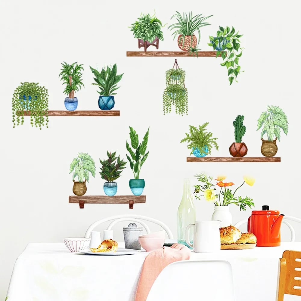 Avelena | 🌵3D Wandaufkleber mit grüner Pflanze