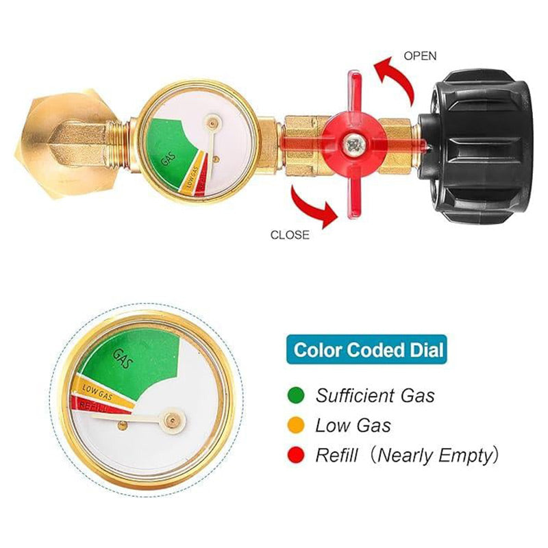 Avelena | Adapter für Propanbefüllung mit Winkel und Manometer