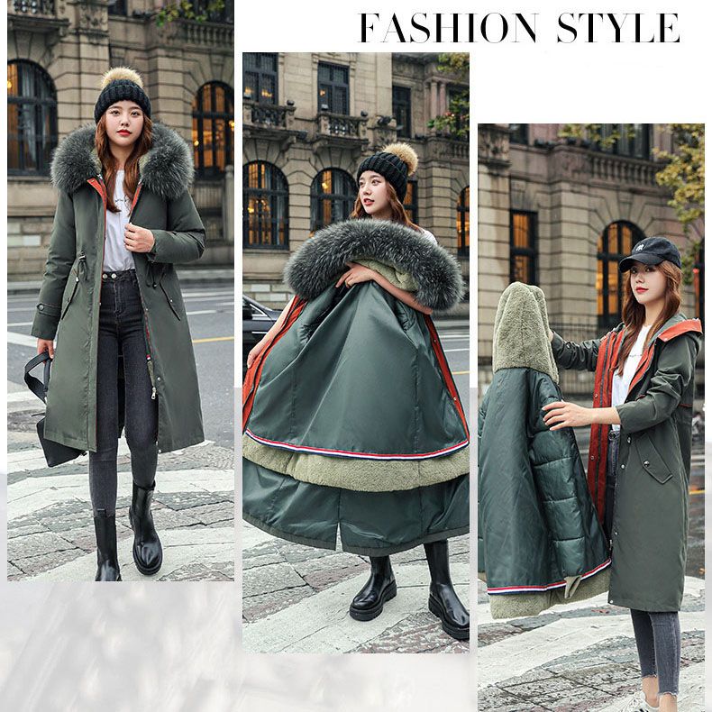 Avelena | 🎁Früher Black Friday Sale🎁Wintermantel mit Kapuze und Pelzkragen, lässiger Parka für Frauen⛄