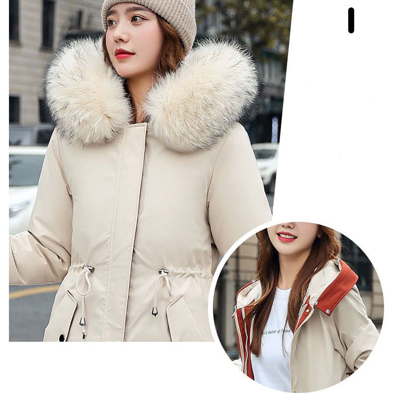 Avelena | 🎁Früher Black Friday Sale🎁Wintermantel mit Kapuze und Pelzkragen, lässiger Parka für Frauen⛄