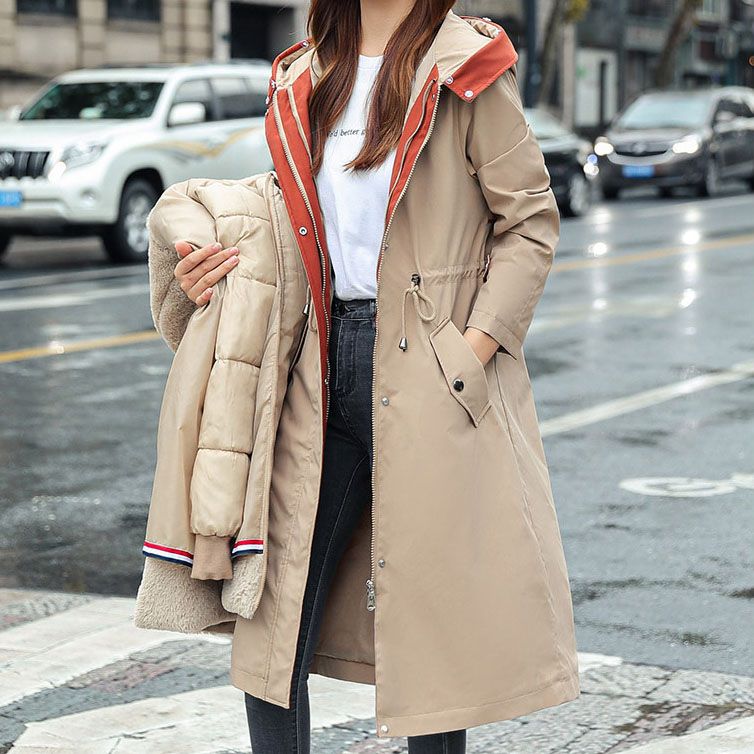 Avelena | 🎁Früher Black Friday Sale🎁Wintermantel mit Kapuze und Pelzkragen, lässiger Parka für Frauen⛄