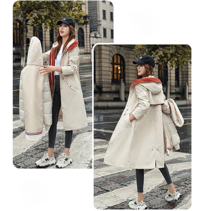 Avelena | 🎁Früher Black Friday Sale🎁Wintermantel mit Kapuze und Pelzkragen, lässiger Parka für Frauen⛄