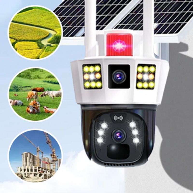 Avelena | 🎦360° smarte Solar-Überwachungskamera mit drei Bildschirmen✨