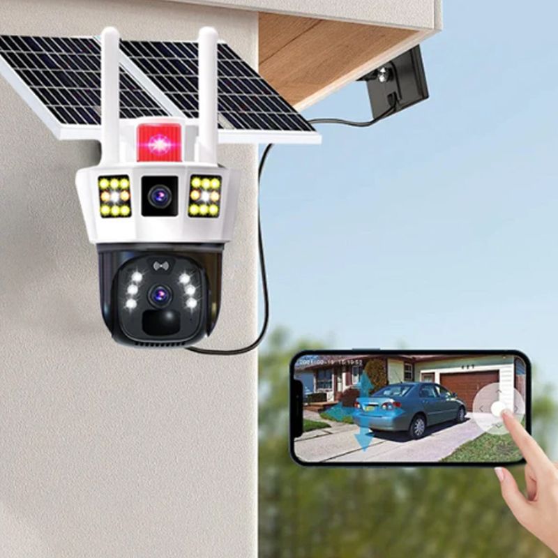 Avelena | 🎦360° smarte Solar-Überwachungskamera mit drei Bildschirmen✨