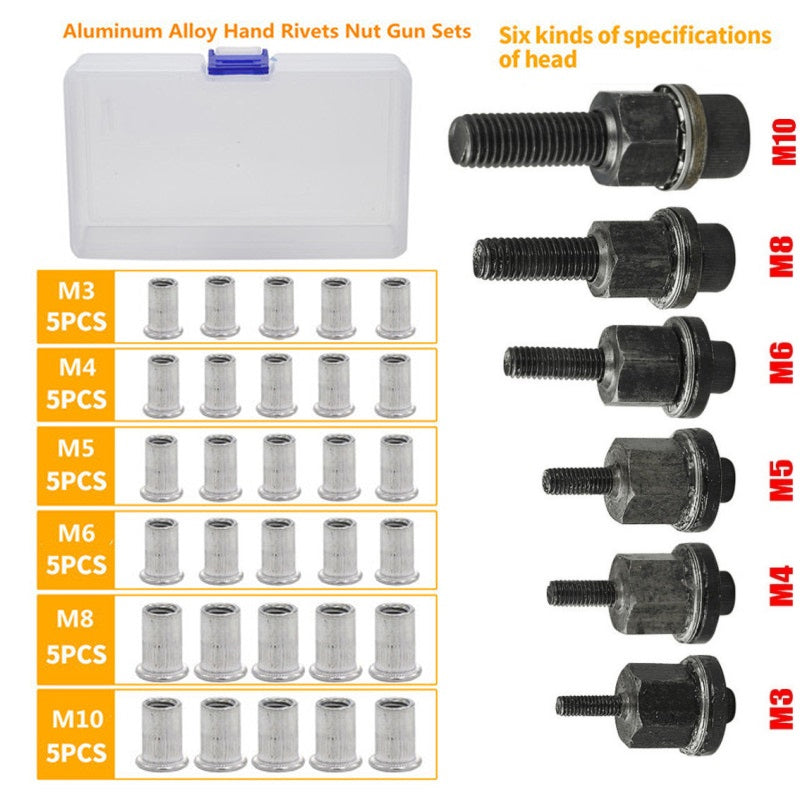 Avelena | Set mit Sechskantmuttern mit flachem Kopf und Einsteckstiften