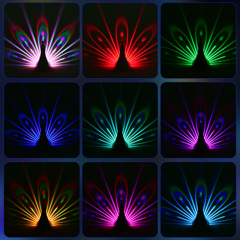 Avelena | Pfau Projektions-Wandlampe mit Fernbedienung