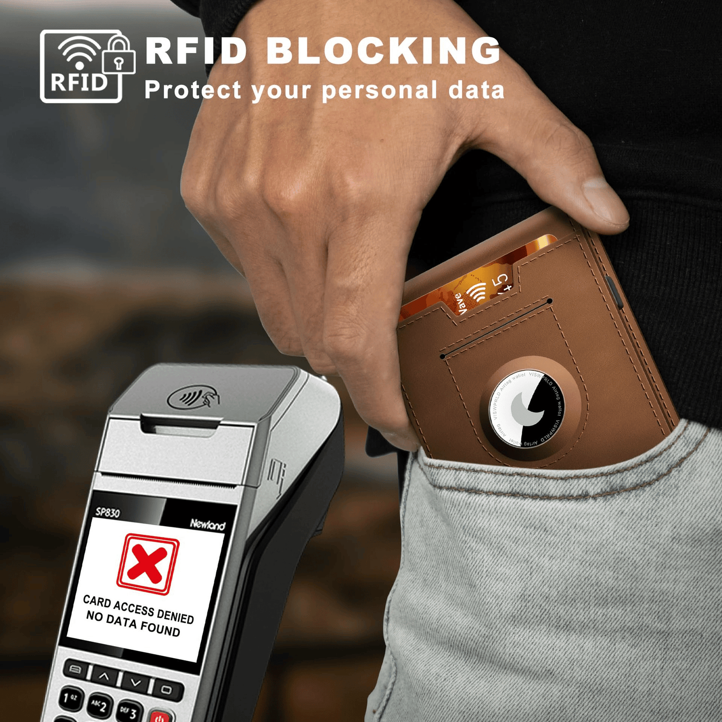 Avelena | 🔥Pop Up Aluminium Tasche Geldclip Slim Leder Slots Kreditkartenhalter RFID Blockierung Bifold Minimalistische Geldbörse