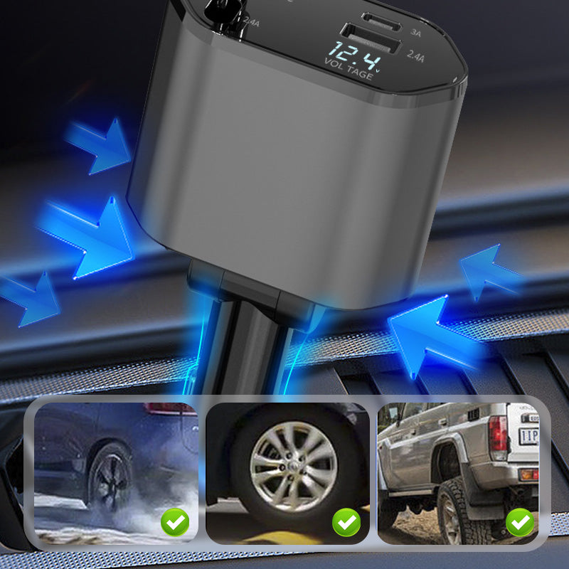 Avelena | 4-in-1 Schnellladegerät und einziehbares Autoladegerät
