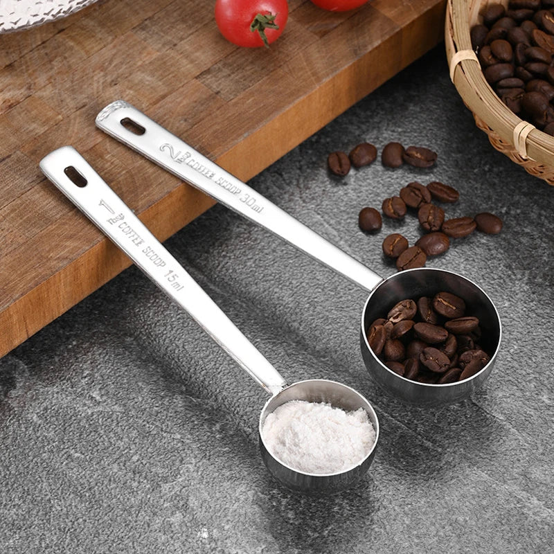 Avelena | Edelstahl Scoop Messlöffel Milch Kaffeebohne Lange Griff Löffel