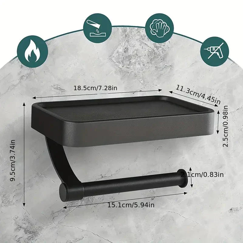 Avelena | Stalux Toilettenpapierhalter mit Ablage