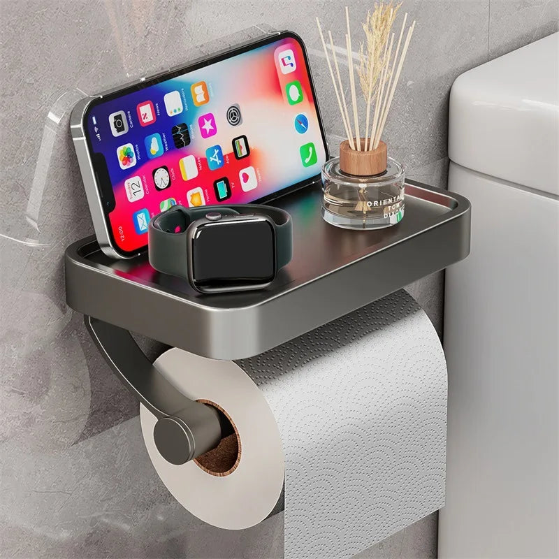 Avelena | Stalux Toilettenpapierhalter mit Ablage