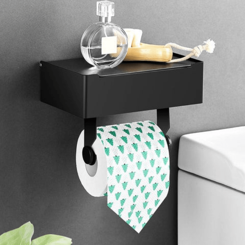 Avelena | SteelDeluxe Toilettenpapierhalter – Edelstahl mit multifunktionalem wasserdichtem Ablagefach für moderne Badezimmer