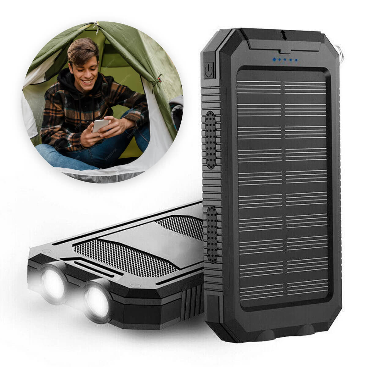 Avelena | SUNVAULT MAX – Wasserdichte Solar Power Bank mit 30000mAh Kapazität