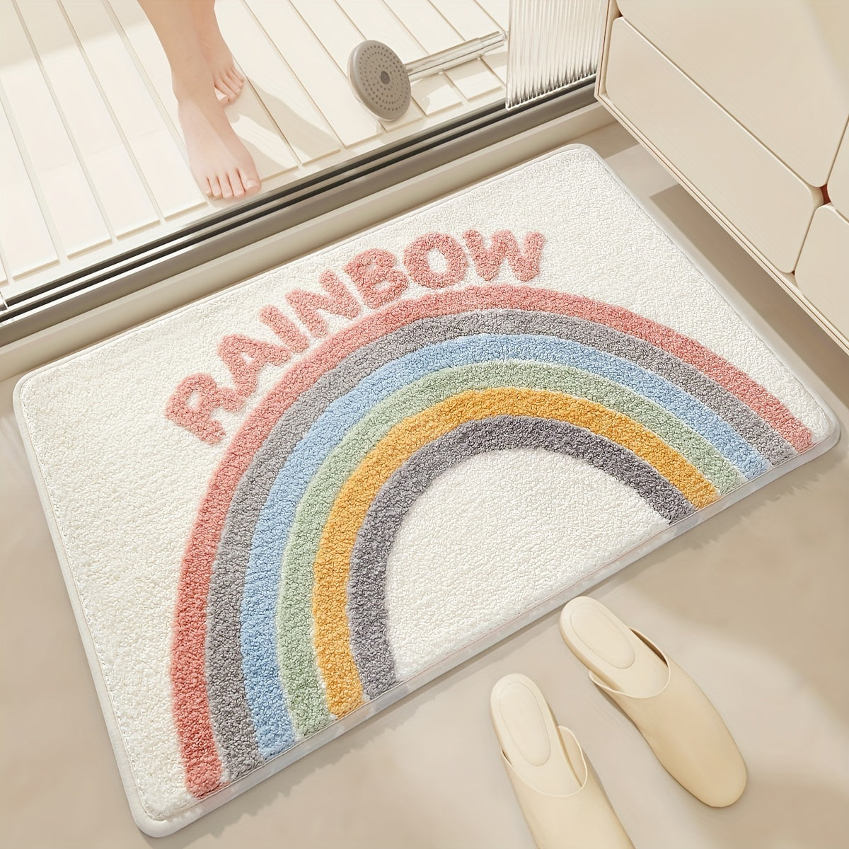 Avelena | Superabsorbierende rutschfeste Badematte für Badezimmer und Toilette - Milo