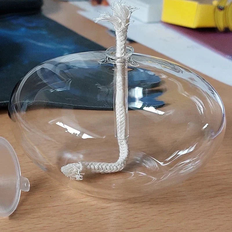 Avelena | Transparente Öllampe aus Glas als Kerzenständer