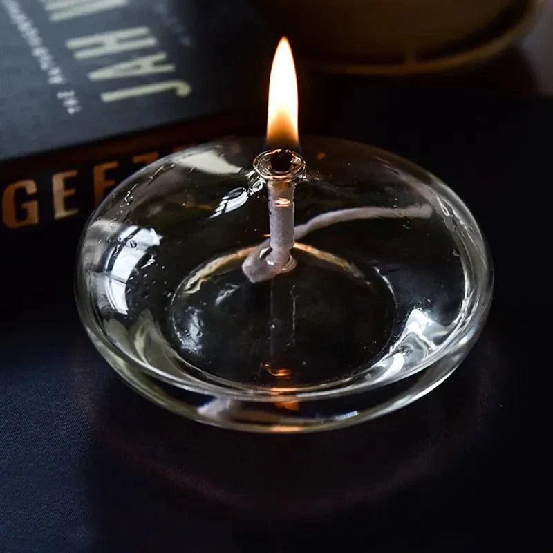 Avelena | Transparente Öllampe aus Glas als Kerzenständer