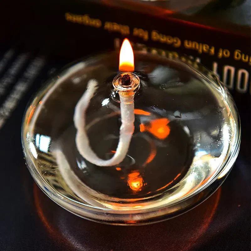 Avelena | Transparente Öllampe aus Glas als Kerzenständer