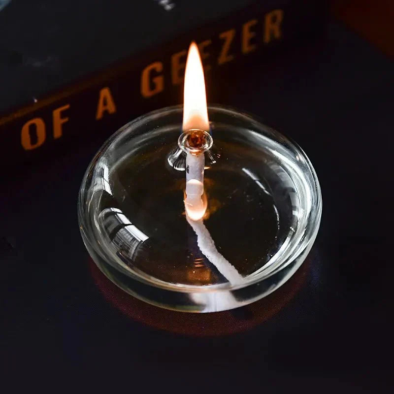 Avelena | Transparente Öllampe aus Glas als Kerzenständer