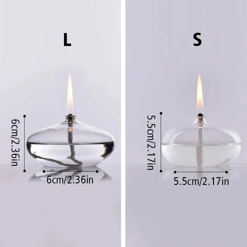 Avelena | Transparente Öllampe aus Glas als Kerzenständer
