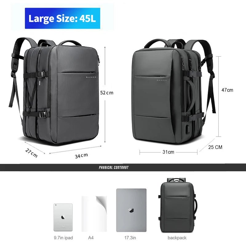 Avelena | URBANFORM Business-Rucksack – Expandbar, Wasserdicht, USB-Ladeanschluss & 17,3" Laptop-Fach