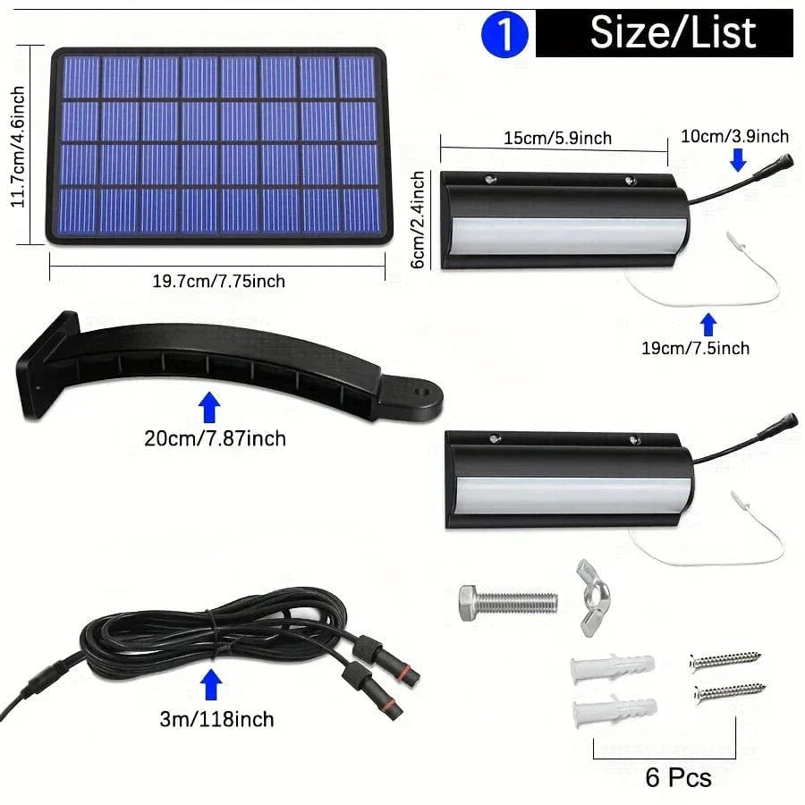 Avelena | Solar Pendelleuchte Außenleuchte | Dual- oder Einzelkopf, IP65 wasserdicht & ideal für Patios, Scheunen und Innenräume