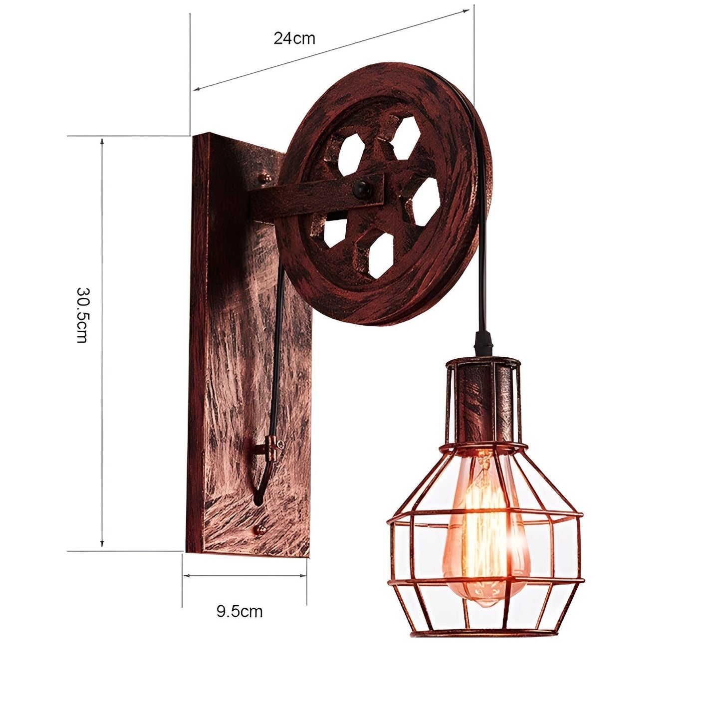 Avelena | Vintage Industrielle LED Wandleuchte - IronGlare