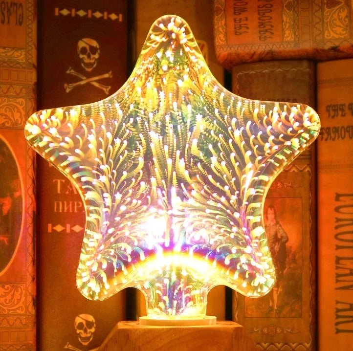 Avelena | Vintage Starburst LED Edison-Birne – E27 6W Festliche Feuerwerkslampe für Ferienzauber, Weihnachtsbaumglühen & Gemütliche Nachtdekoration