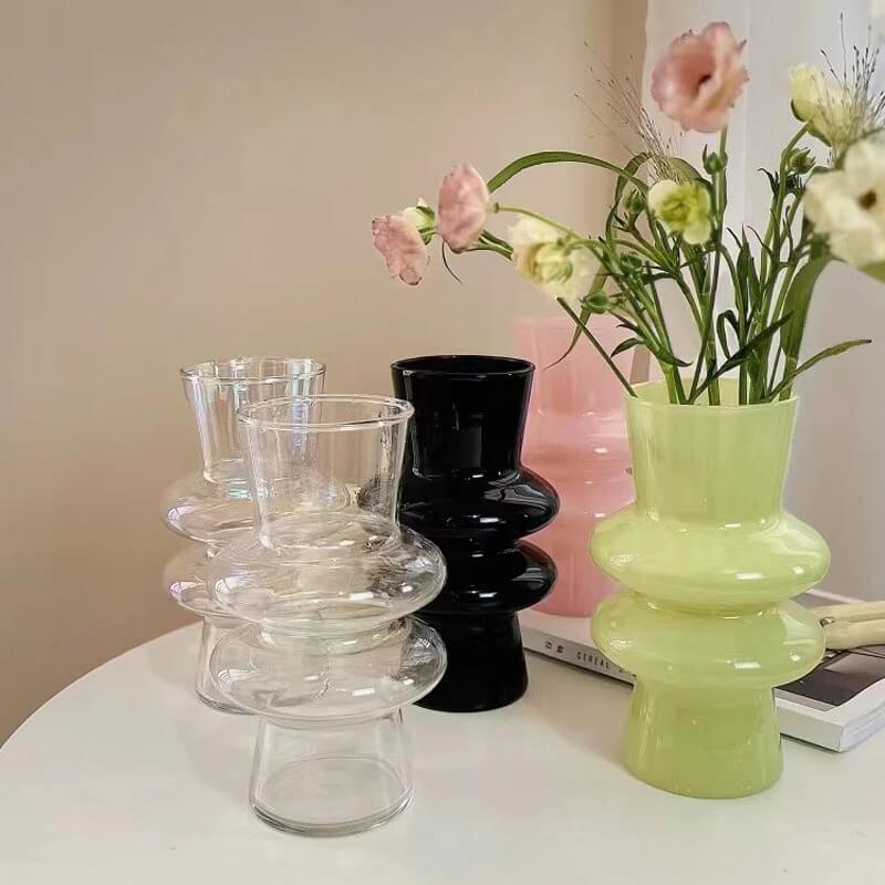 Avelena | Wellenförmige Glasblumenvase