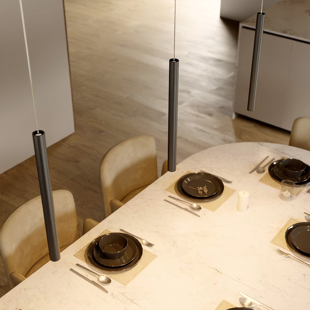 Avelena | RayAura Minimalistische LED Pendelleuchte | Modernes Design | Elegante Deckenlampe für Wohnzimmer & Büro